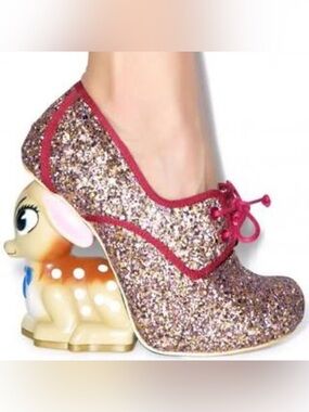 Irregular Choice Glitter Lace-Up Deer Heel size 5